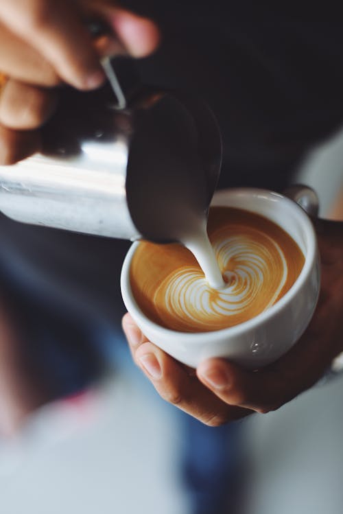 Základová fotografie zdarma na téma caffè latte, caffè latte art, detail