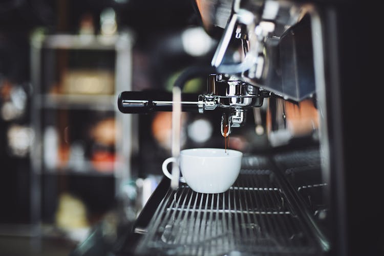 Selective Focus Photography Of Espresso Machine