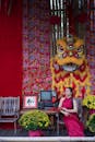 Traditional Asian Decor with Dragon Costume