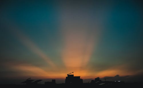 傍晚天空, 城市的天空, 天灯 的 免费素材图片