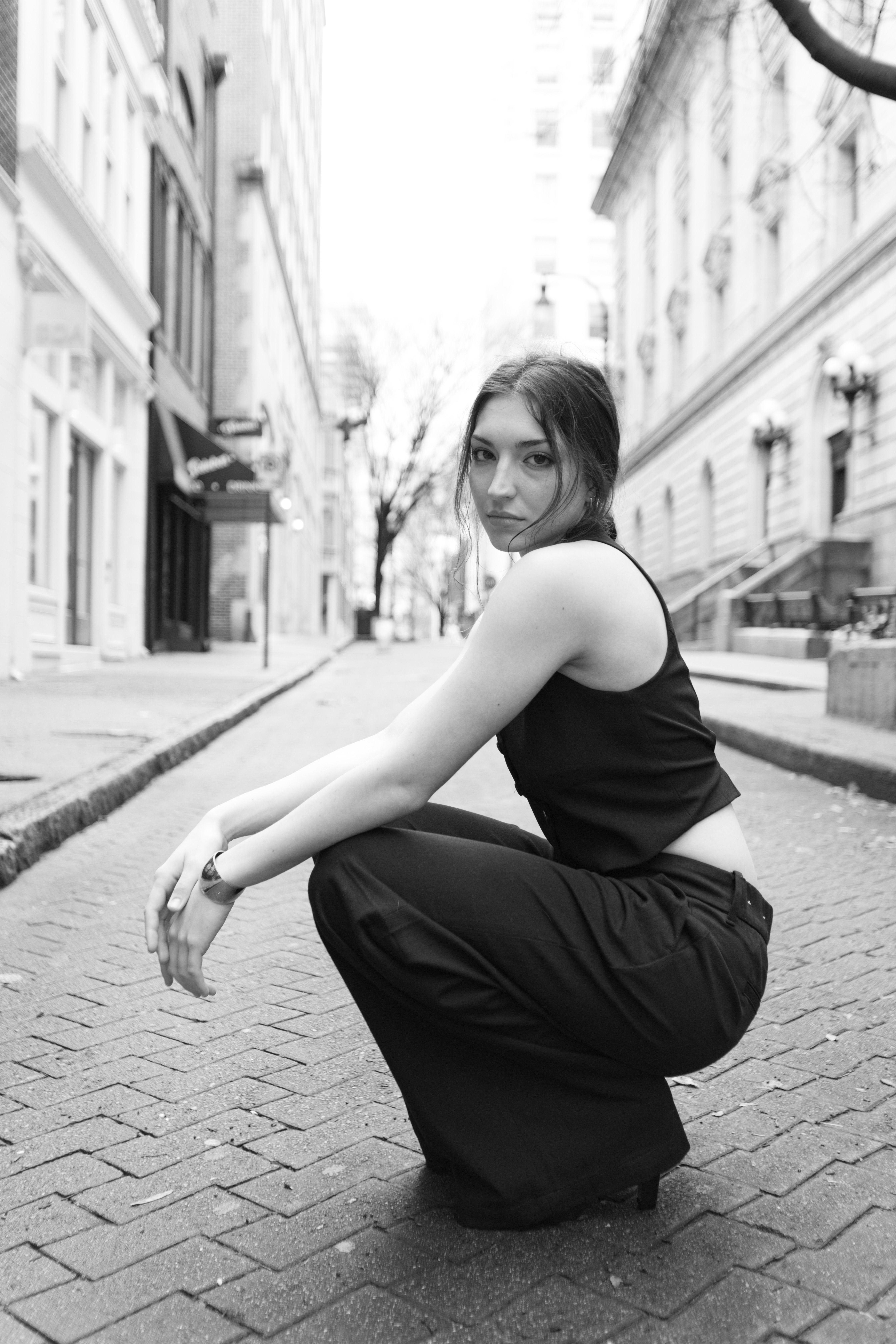 Black and White Urban Fashion Portrait in Atlanta · Free Stock Photo