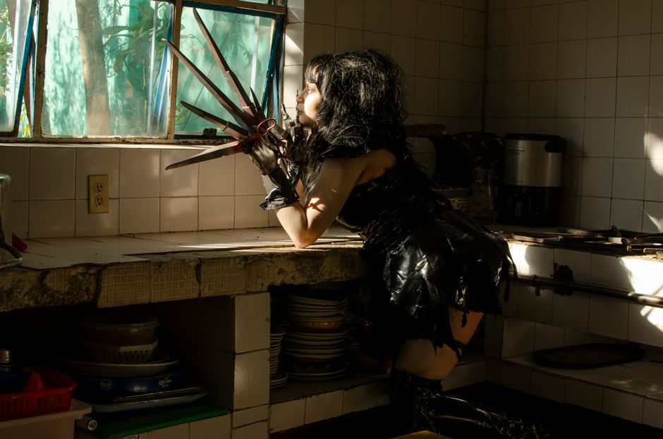 Edward Scissorhands iconic character design and gothic aesthetic Edward Scissorhands iconic character design and gothic aesthetic