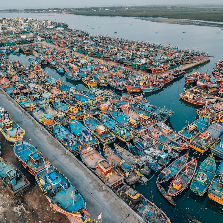 Photo Of Fishing Boats Docked On Port