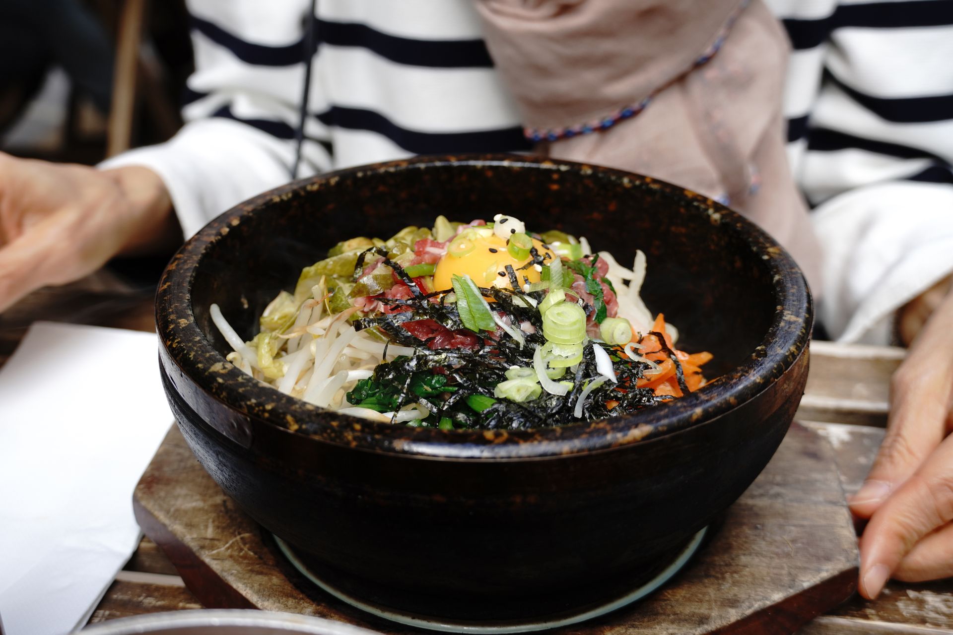 Bibimbap, a Korean food at the restaurant