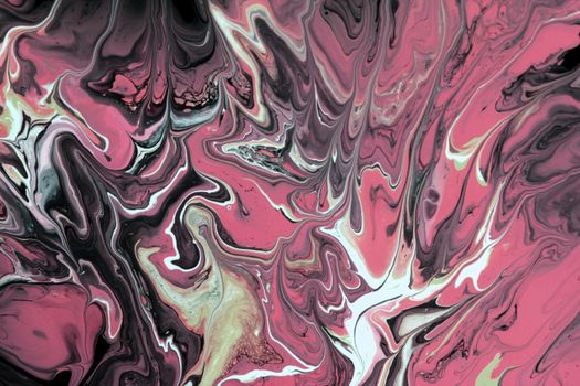 Captivating abstract fluid art featuring vivid pink and black swirls for creative inspiration.