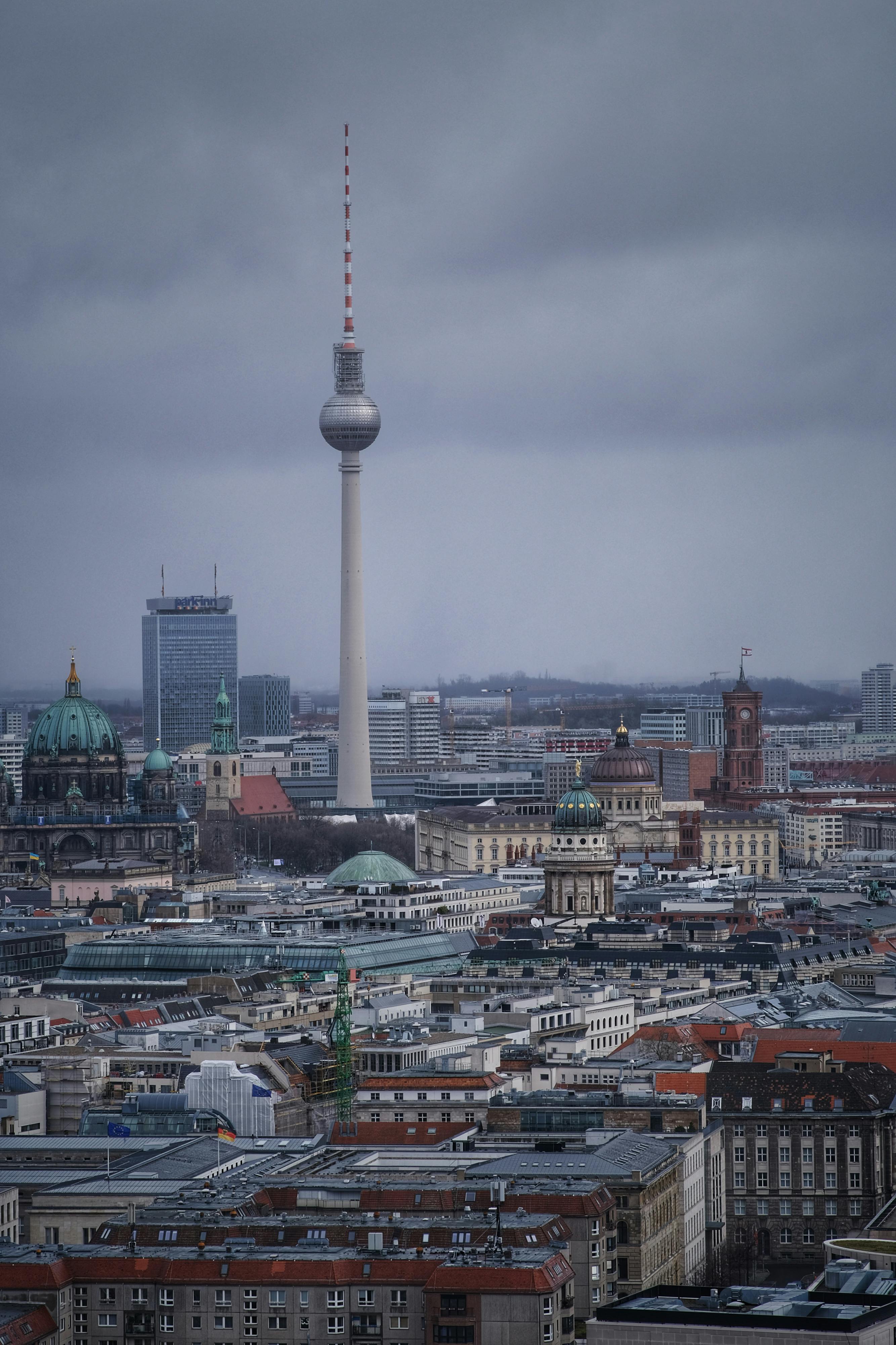 Scenic View of Berlin TV Tower by Spree River · Free Stock Photo