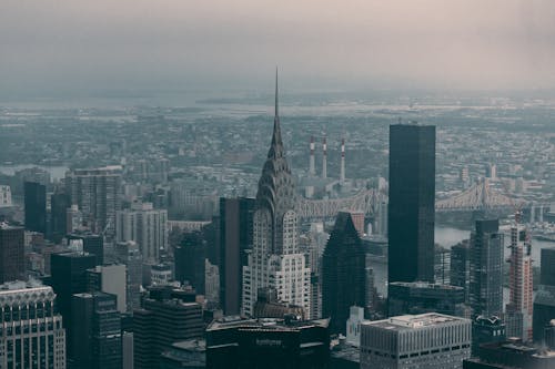 Free View on Empire State Building and New York City Stock Photo