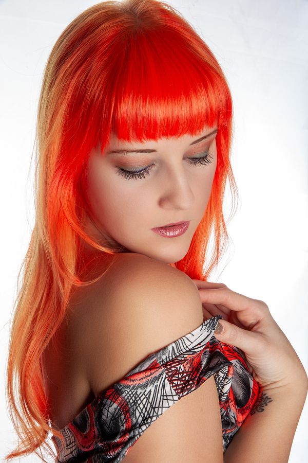 Portrait showing a vibrant red colour result