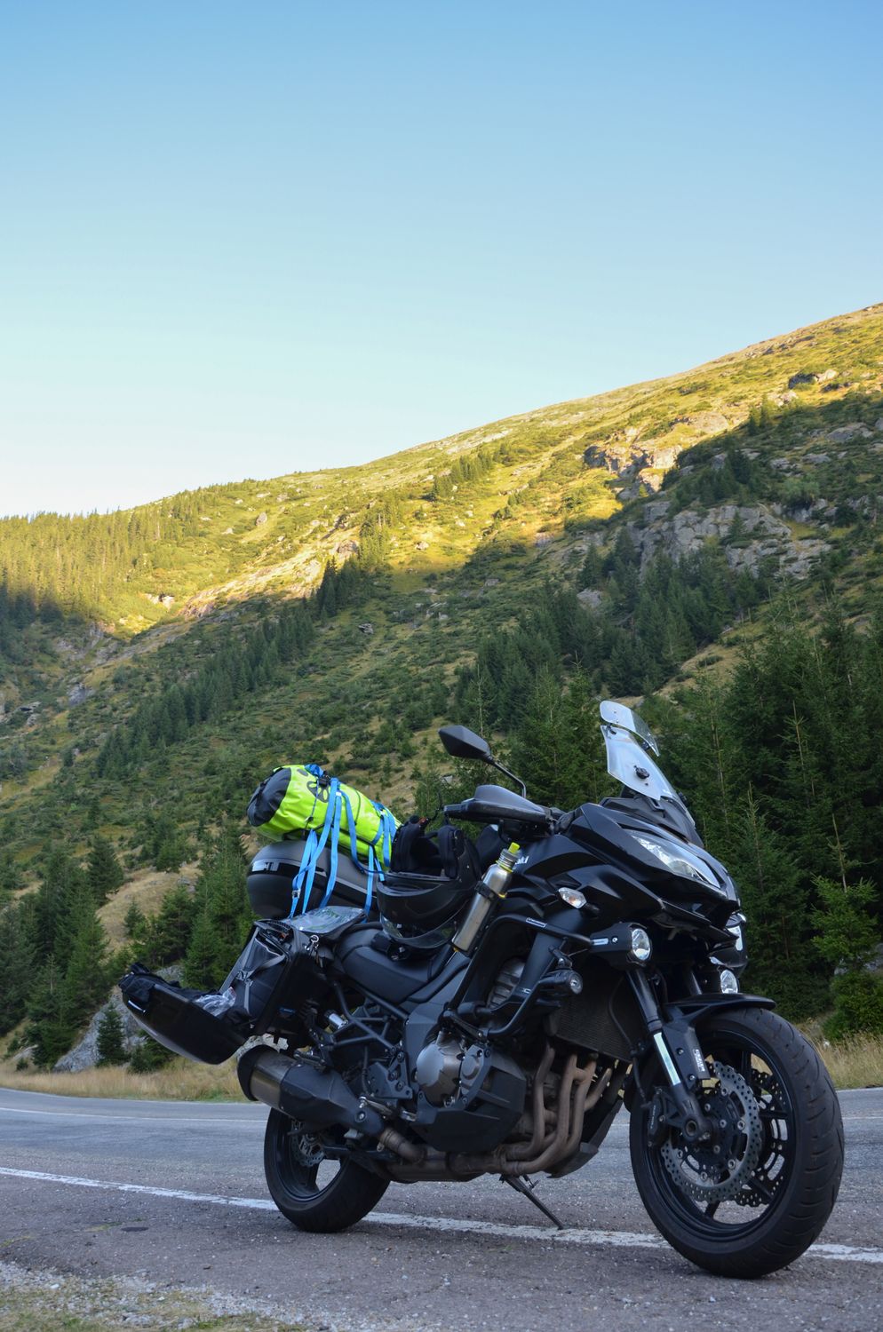 Motorcycle In Nature Scenic Motorcycle Adventure in Mountain Landscape · Free Stock Photo