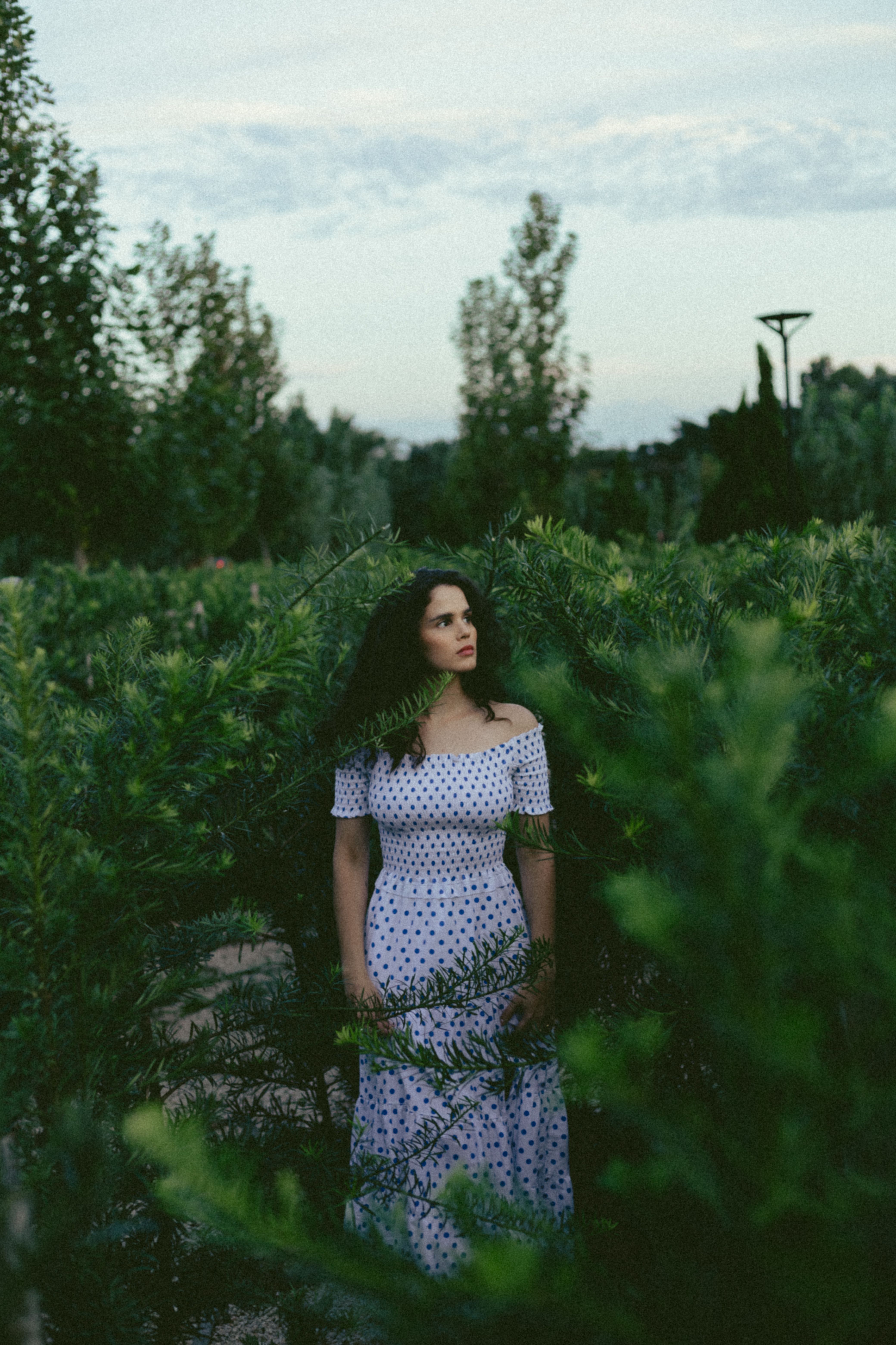 Woman in Polka Dot Dress in Brazilian Garden · Free Stock Photo