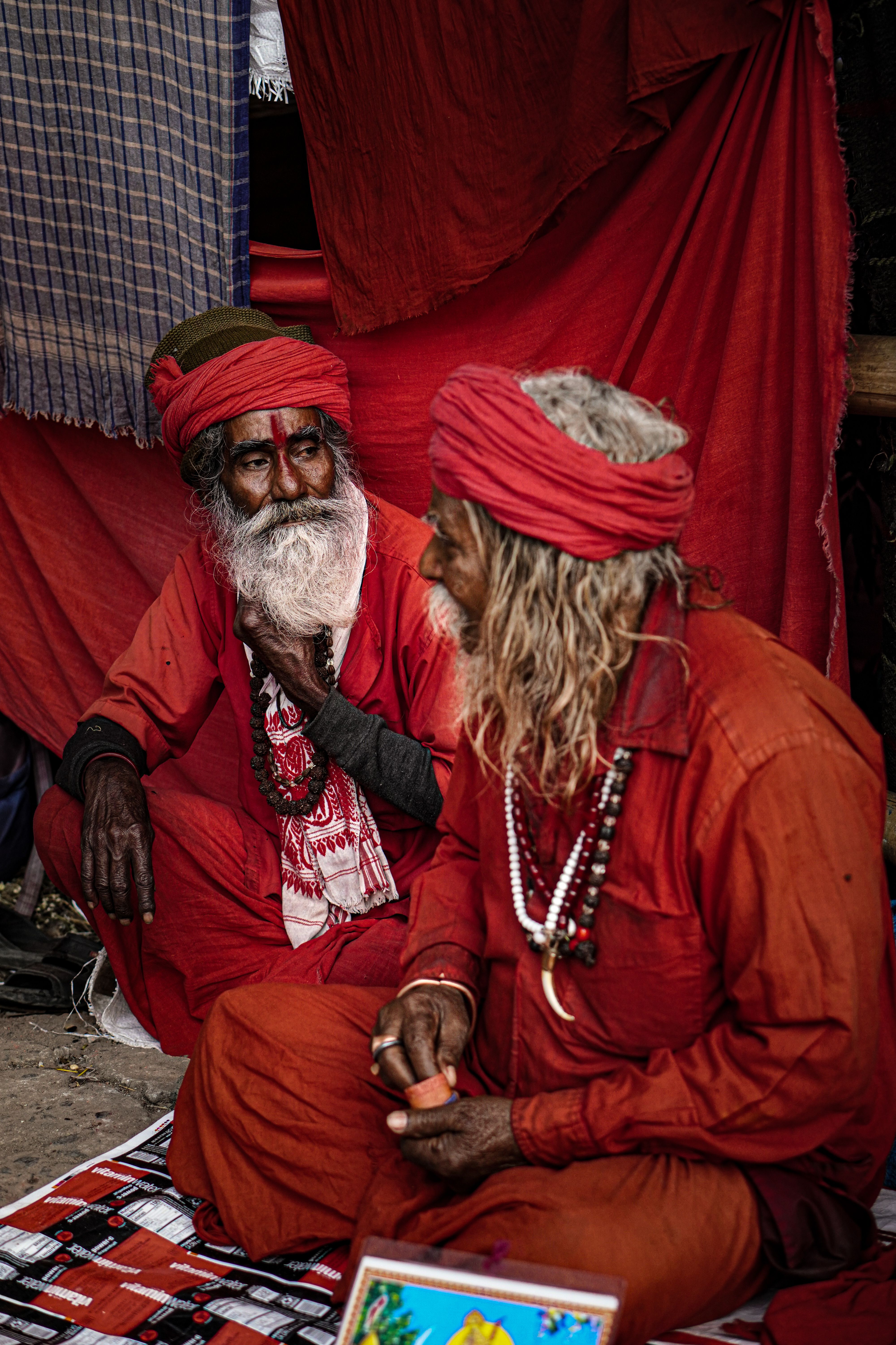 Portrait of Two Traditional Men in Colorful Attire · Free Stock Photo