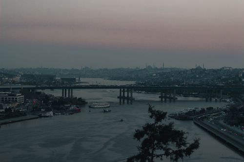 Free A captivating view of Istanbul's iconic skyline and waterways at twilight, showcasing the city's unique charm. Stock Photo