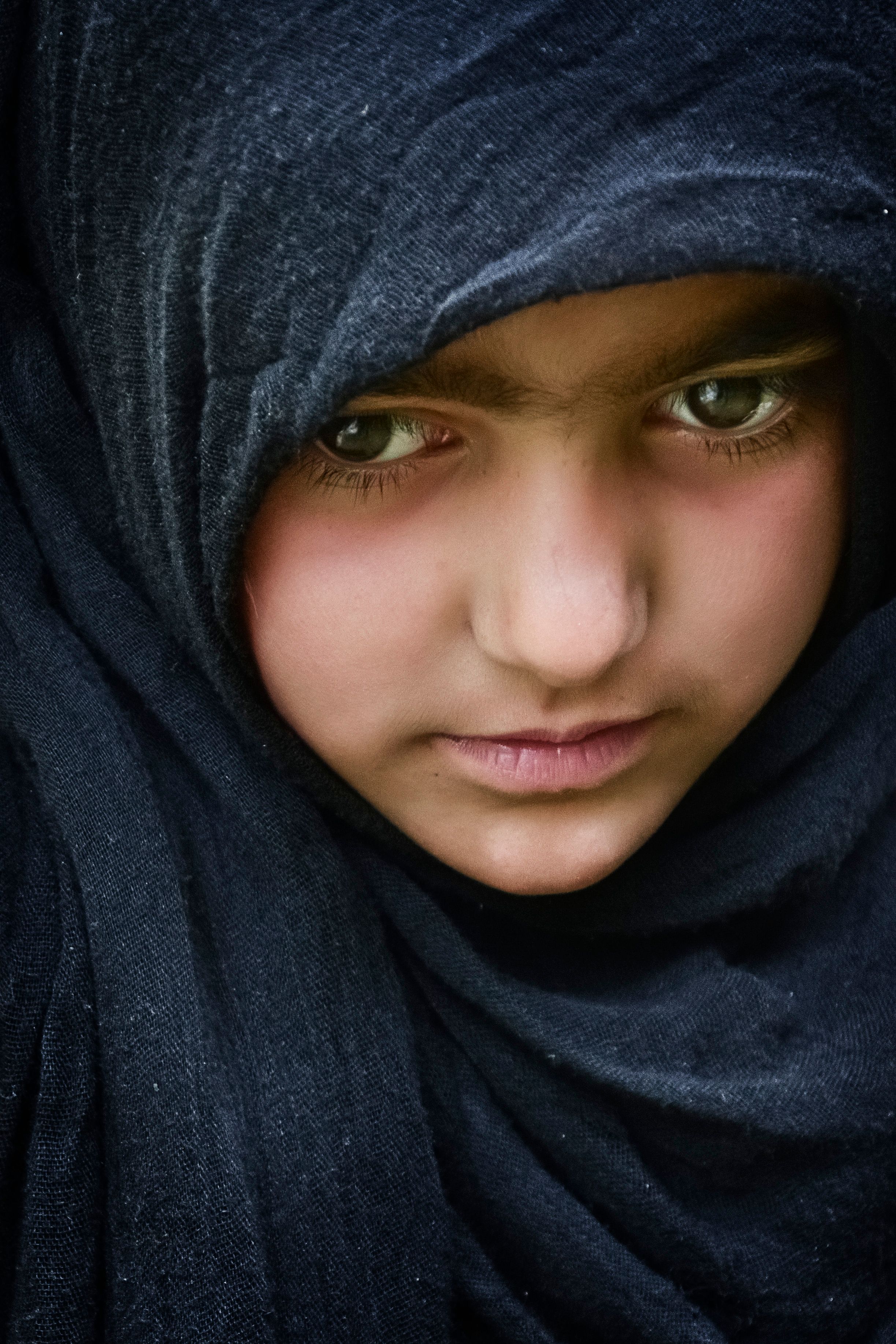 Portrait of a Young Girl in Black Hijab · Free Stock Photo