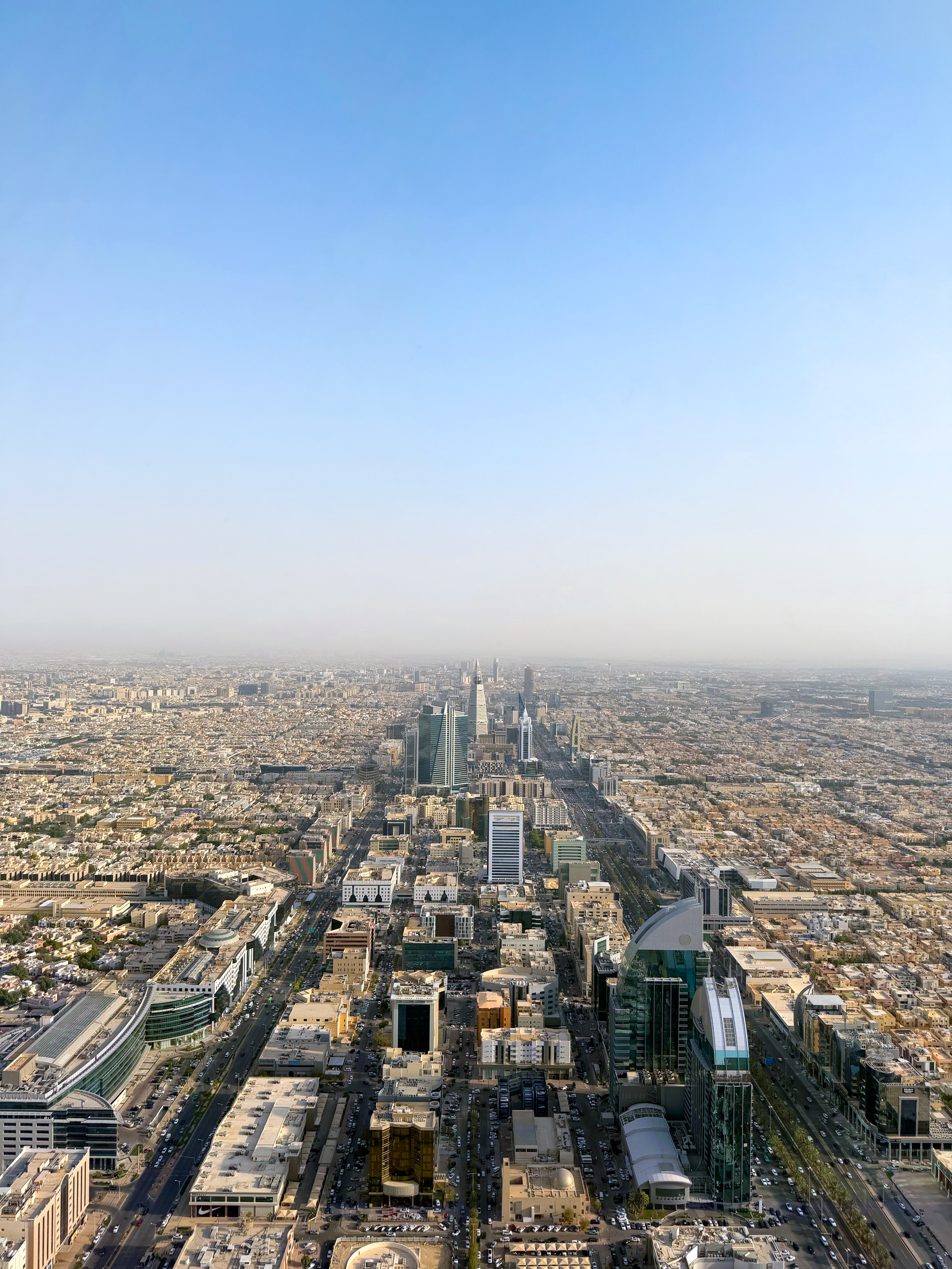 Aerial view of Riyadh city skyline, Saudi Arabia