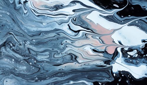 Free Dynamic abstract fluid art with swirling pastel and black hues creating a mesmerizing flow. Stock Photo