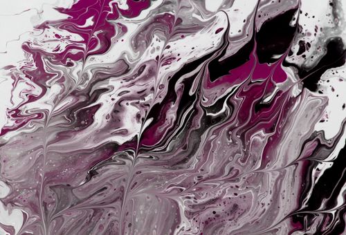 Free Dynamic abstract art with a swirl of vibrant pink and gray paint creating dramatic patterns. Stock Photo