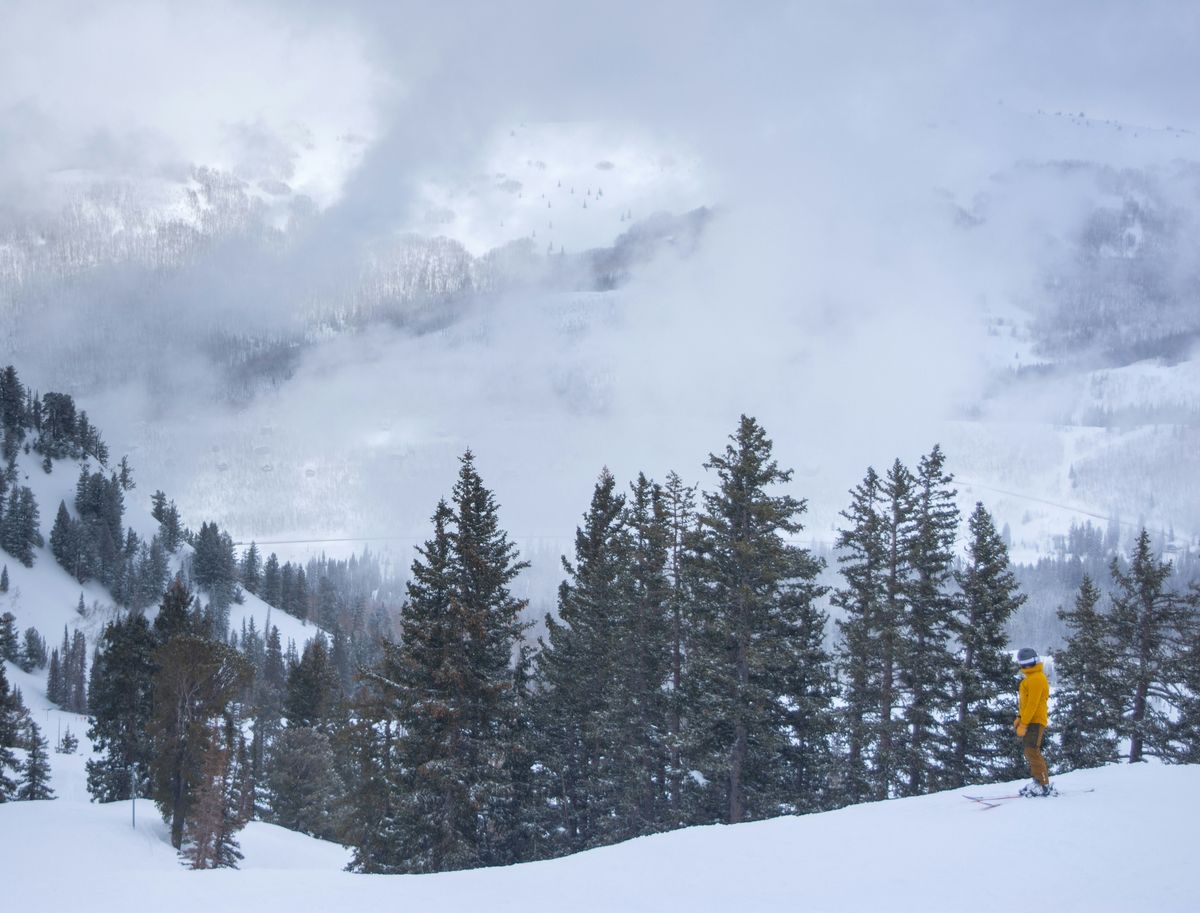 Steep snowy mountain face