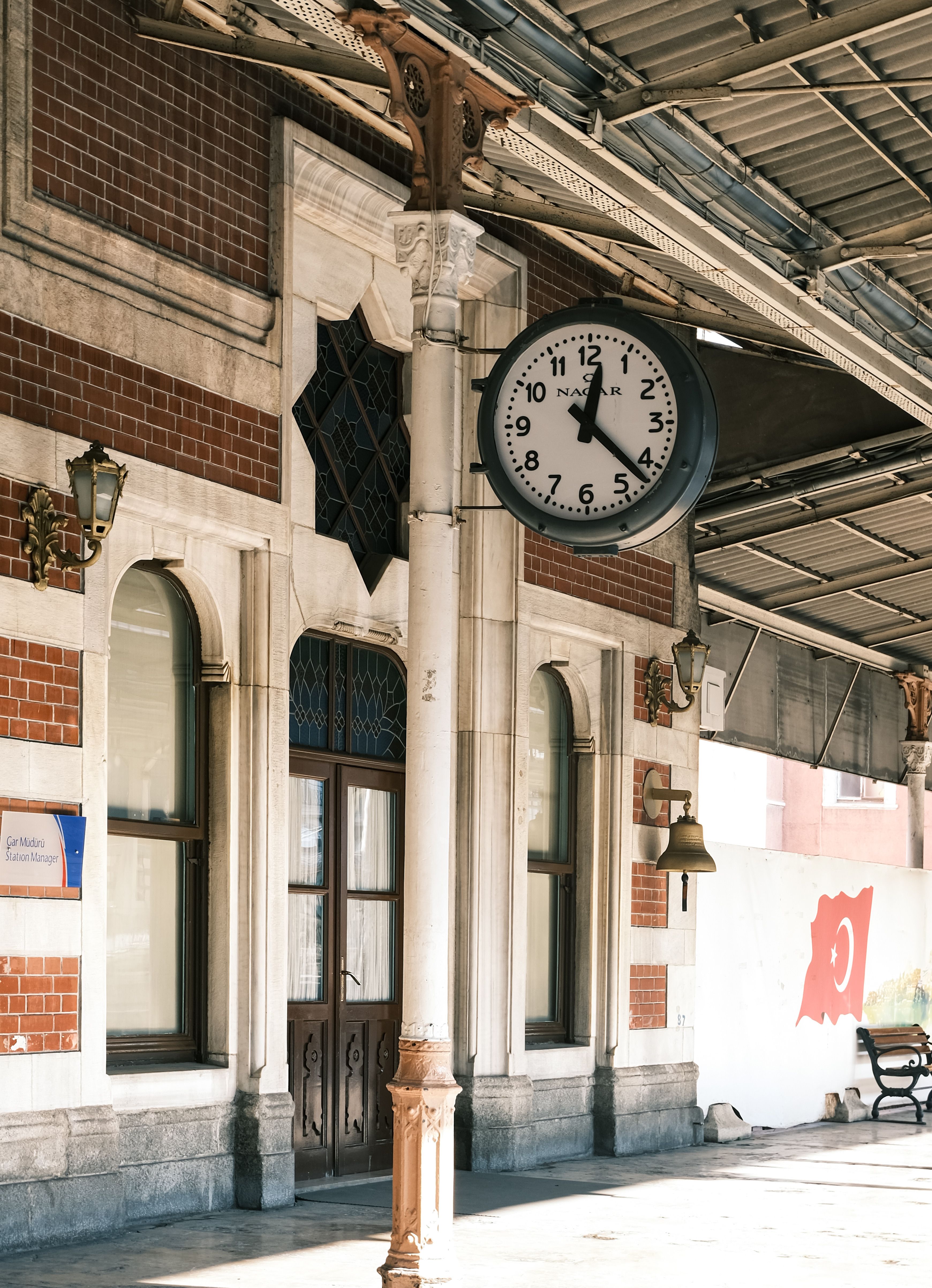Historic Train Station Platform with Clock · Free Stock Photo