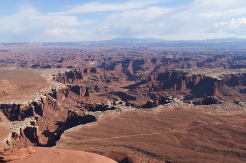 Free A breathtaking aerial view of Canyonlands National Park's rugged landscape. Stock Photo