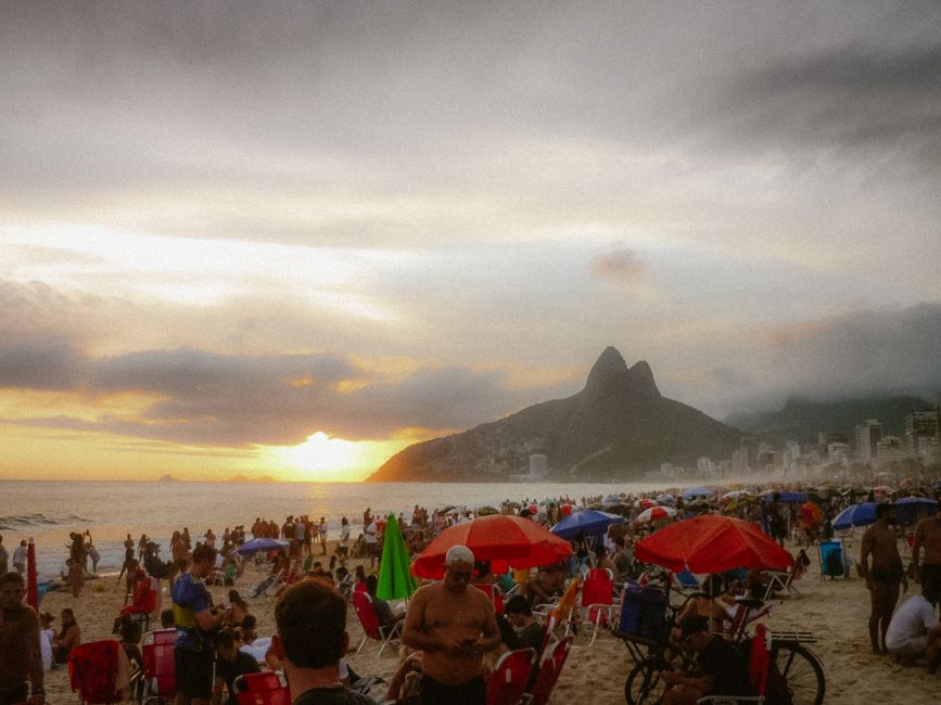 Coucher de soleil à Arpoador avec caïpirinha