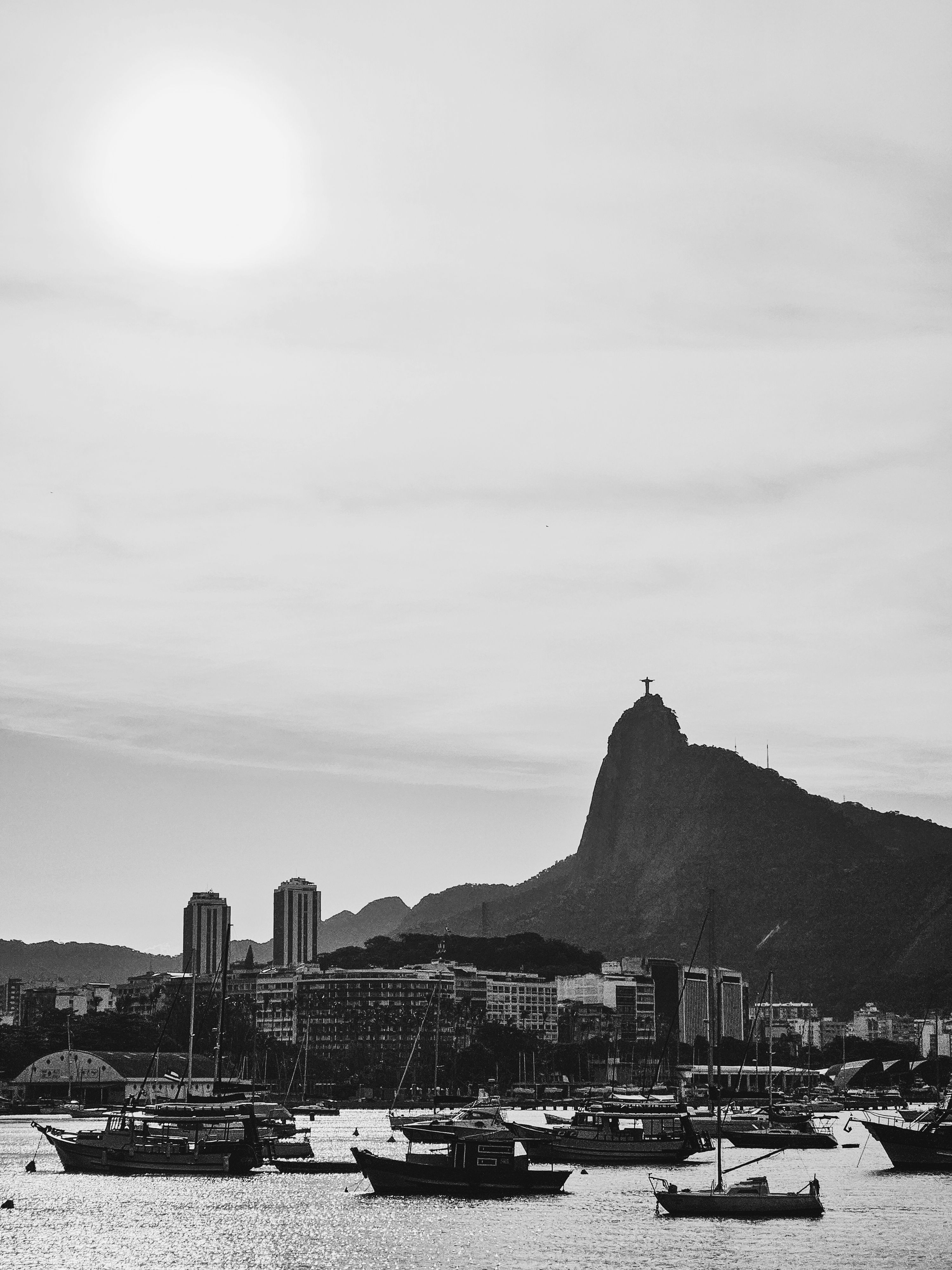 Black and White Skyline of Rio de Janeiro · Free Stock Photo