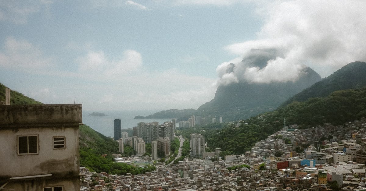 Rio De Janeiro Landscape With Copacabana And Ipanema Beaches, Mountains, And Favelas