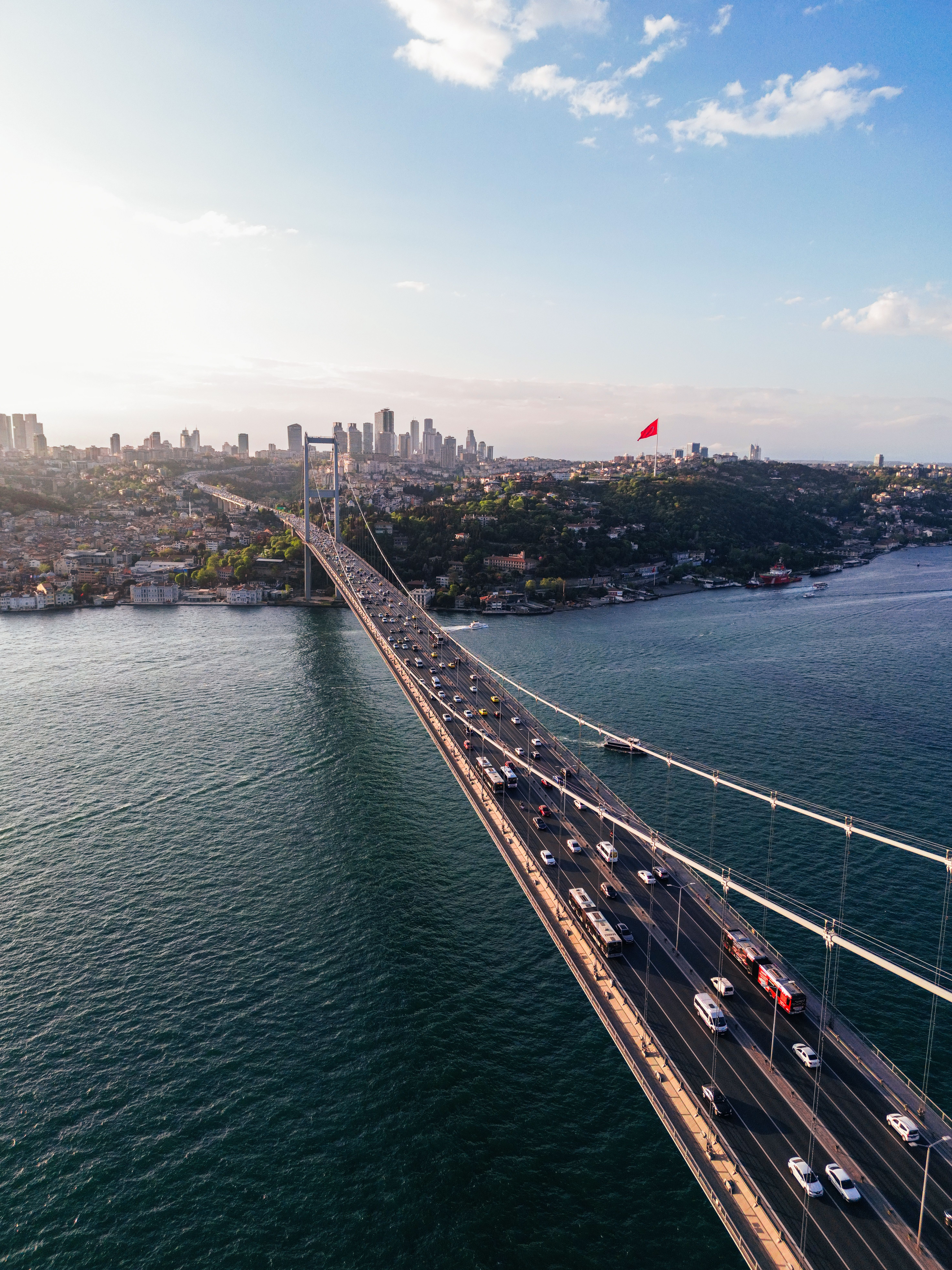Aerial View of Bosphorus Bridge in Istanbul at Daytime · Free Stock Photo