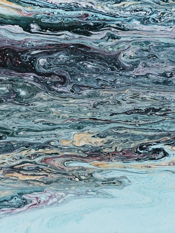 Pittura Astratta Verde Acqua E Nera