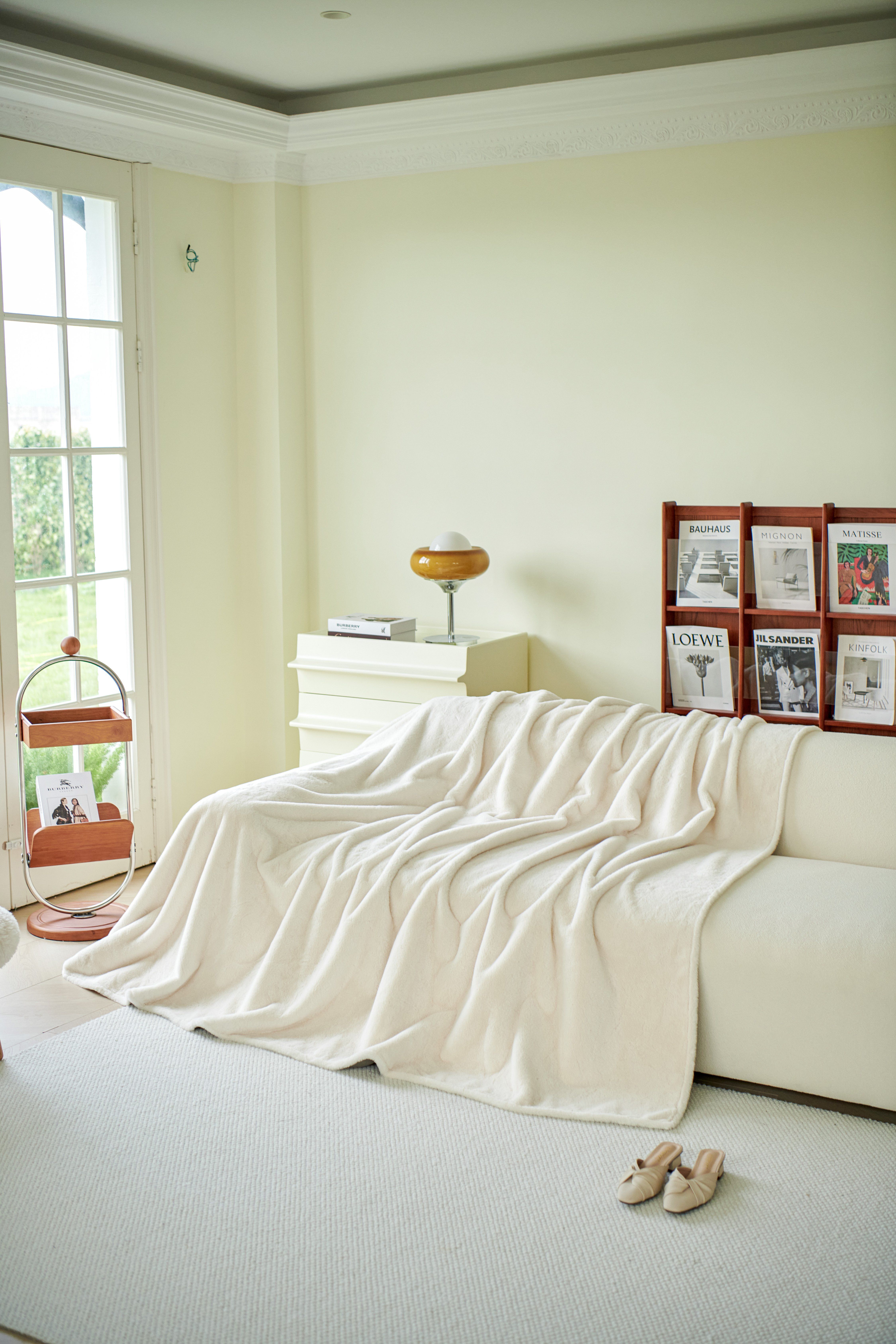 Cozy Living Room Interior with Beige Sofa and Throw · Free Stock Photo
