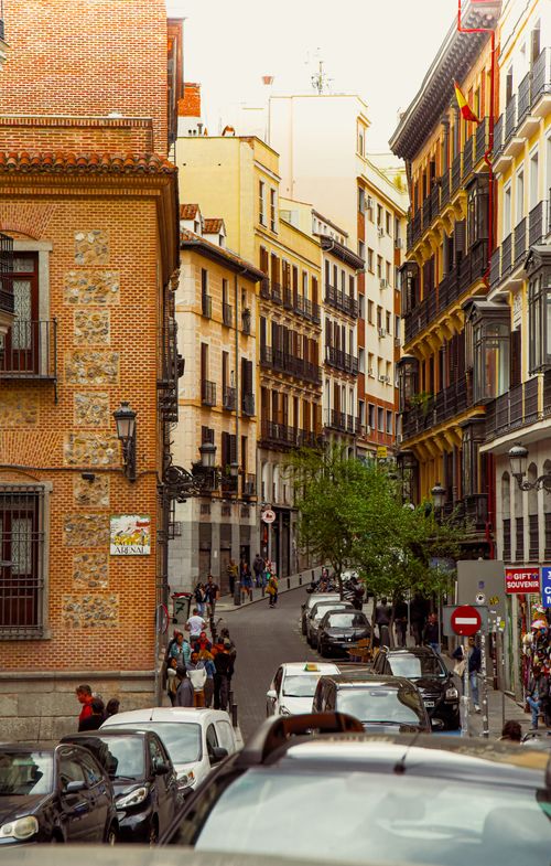 Free A bustling street in Rome, Italy showcasing historic architecture and vibrant city life. Stock Photo