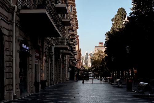 Free Nizami Street in Baku, Azerbaijan Stock Photo