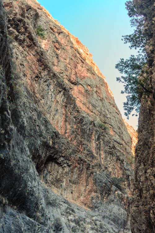 Free Stunning view of the Saklikent Gorge with rugged cliffs and clear blue sky in Muğla, Türkiye. Stock Photo