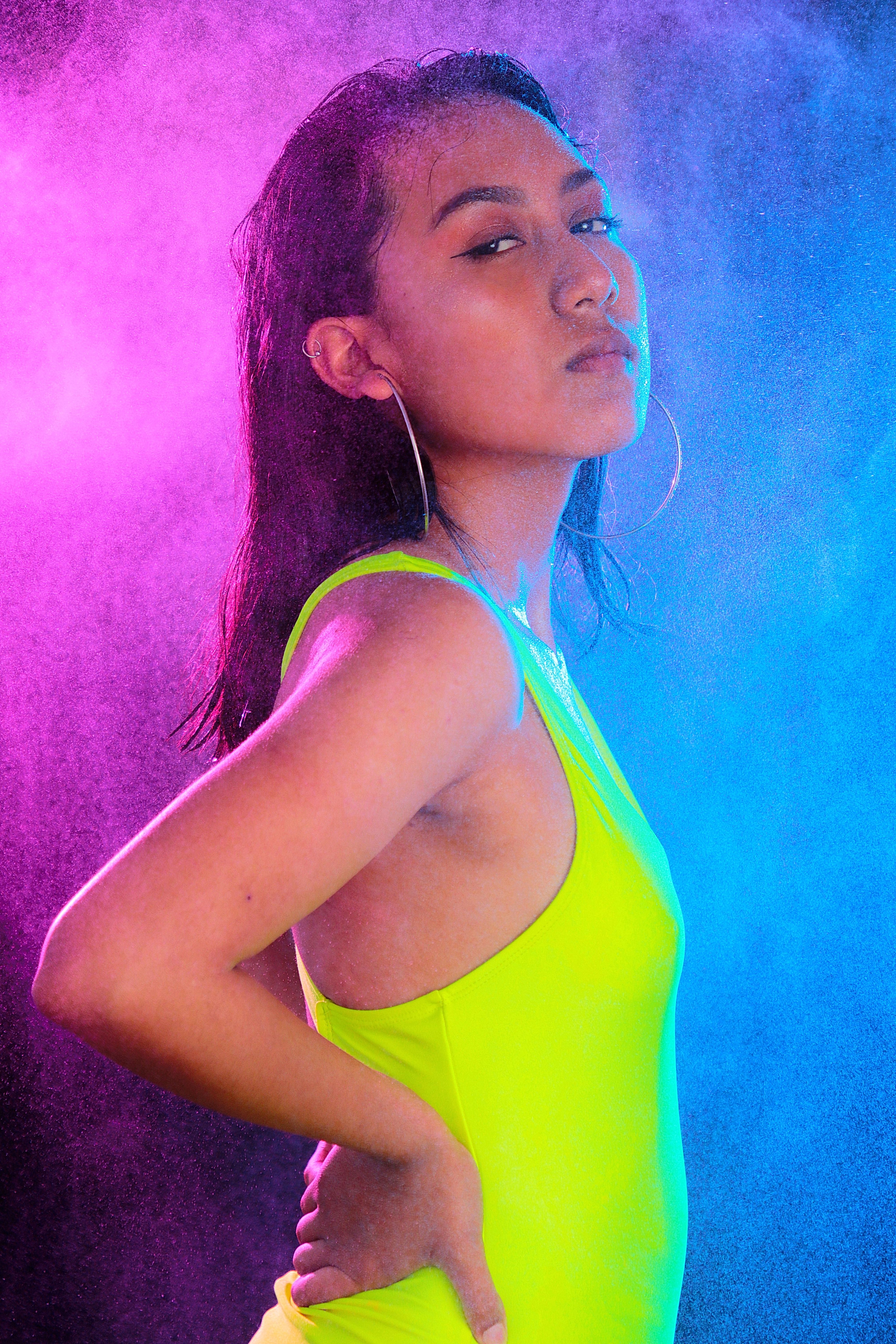 Vibrant Colorful Portrait of a Confident Woman · Free Stock Photo