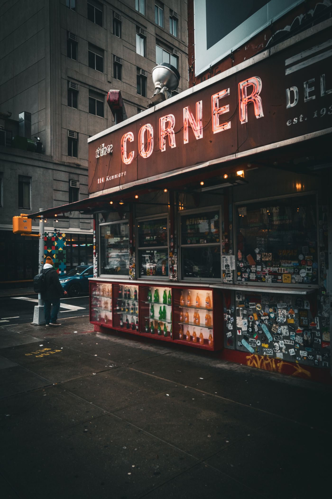 Classic New York City corner deli storefront