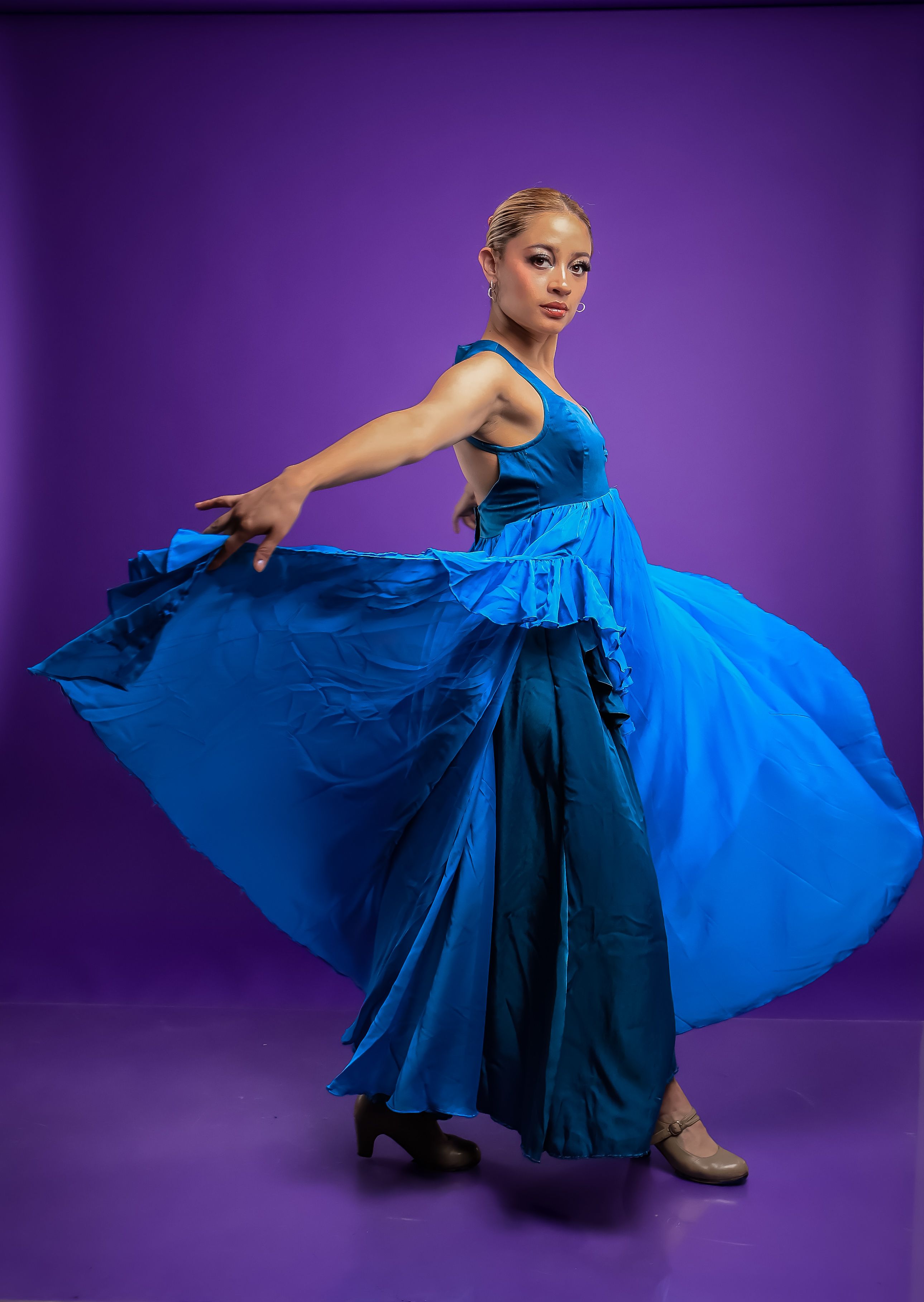 princess polly baby blue dress Blue Ballroom Dress with Feathers |DanceDressing – DDressing main image 0
