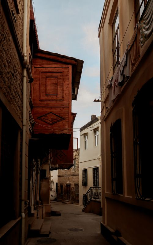 Free streets of Old City Baku Stock Photo