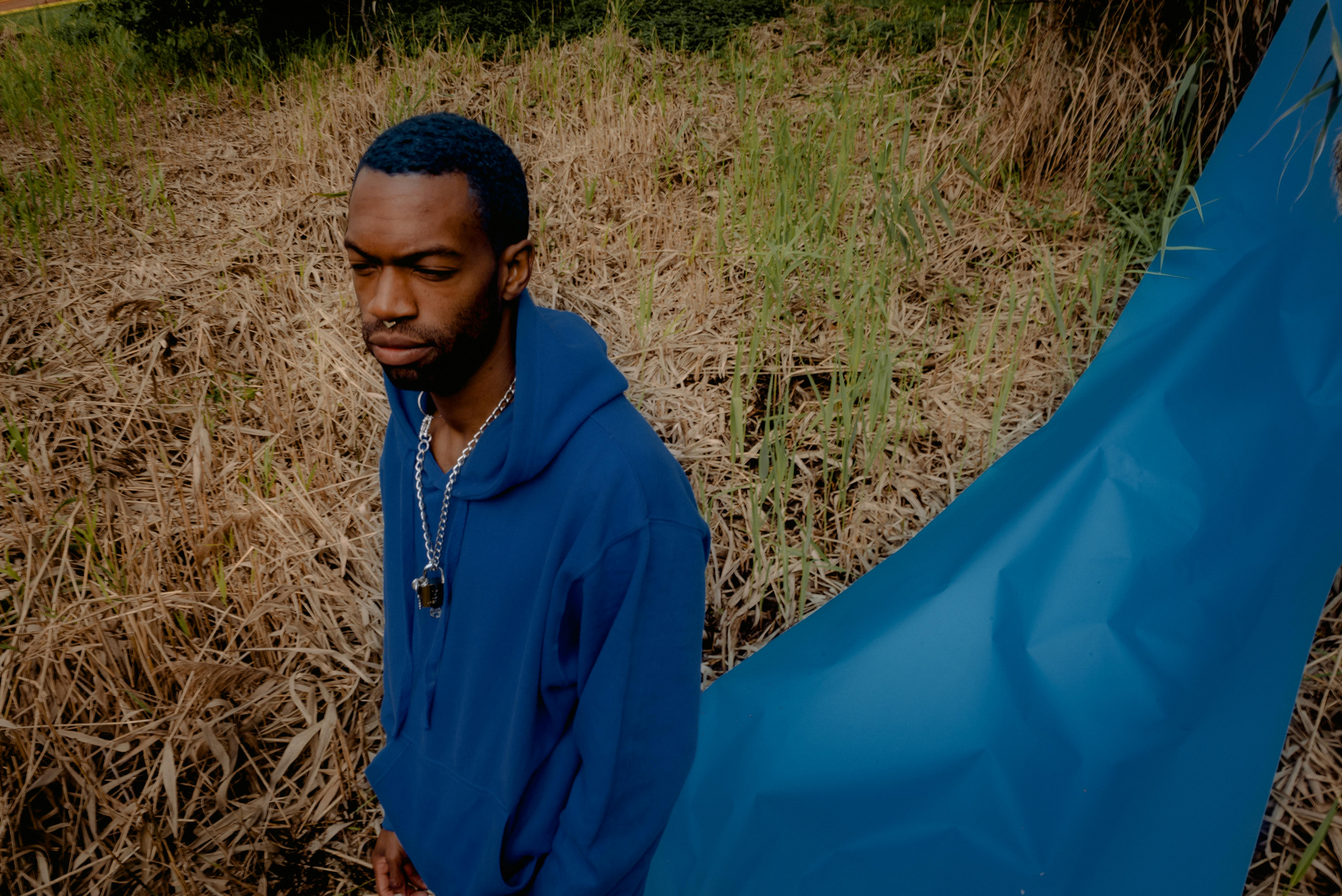 azure blue hoodie