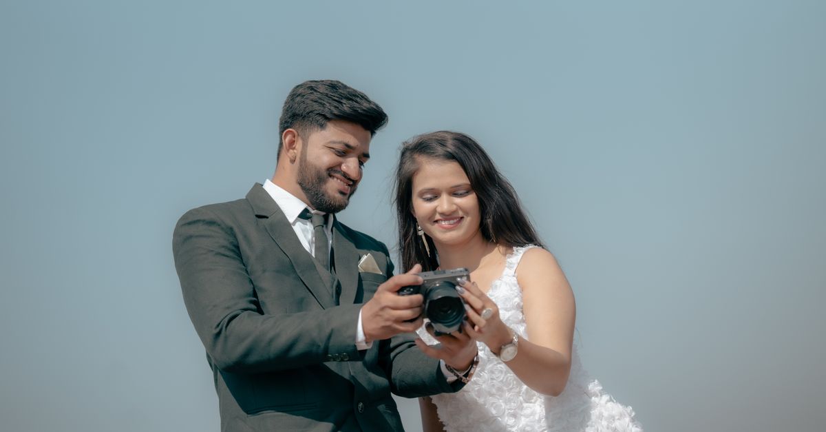 Couple celebrating their wedding day