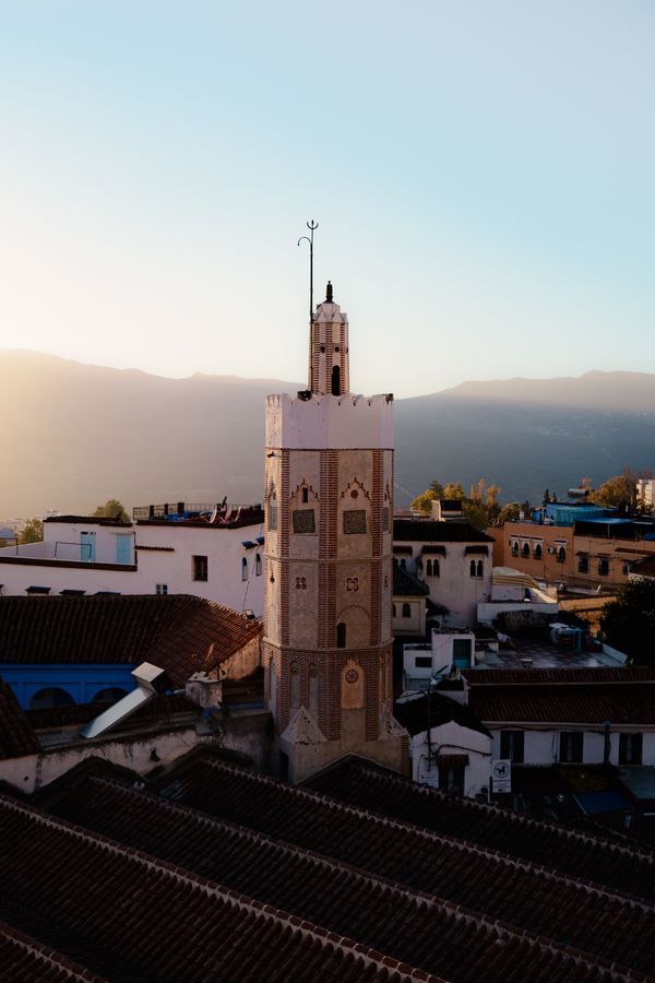 Spanish Mosque hike Chefchaouen aerial