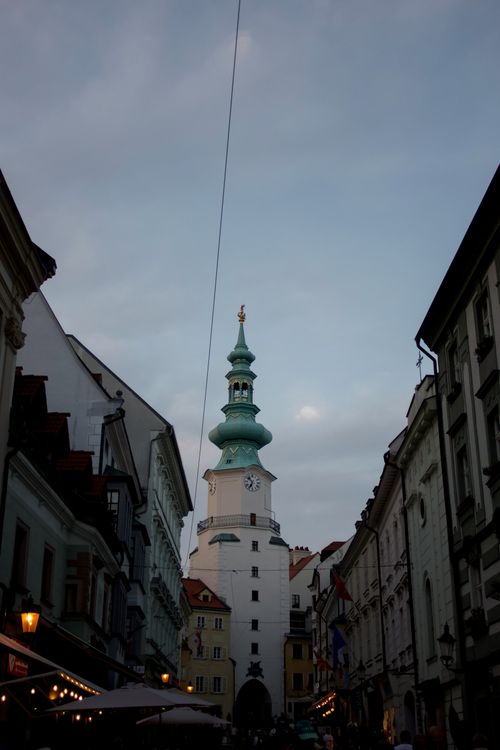 Free streets of old town Bratislava  Stock Photo