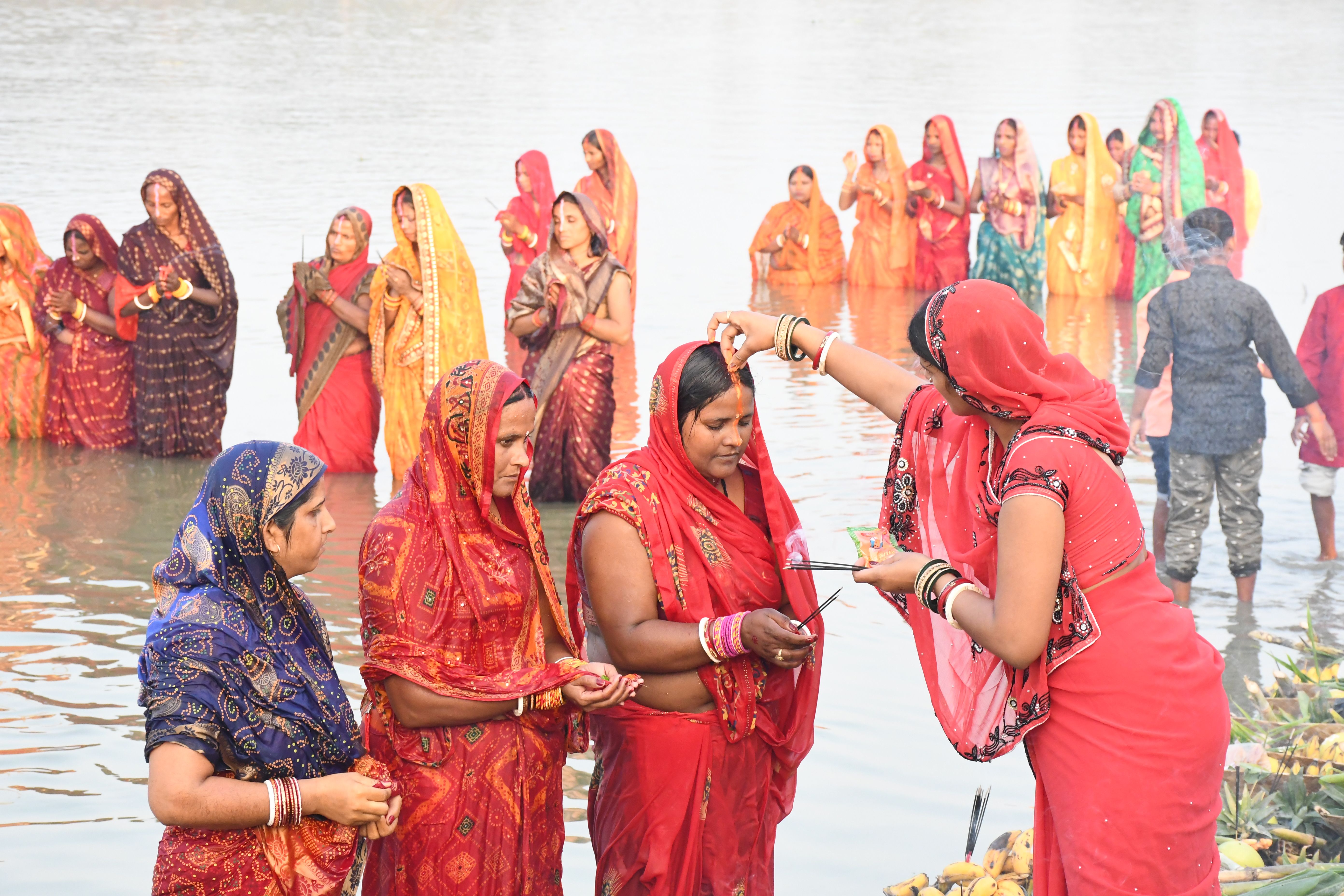 Women Celebrating Chhath Puja Festival by River · Free Stock Photo