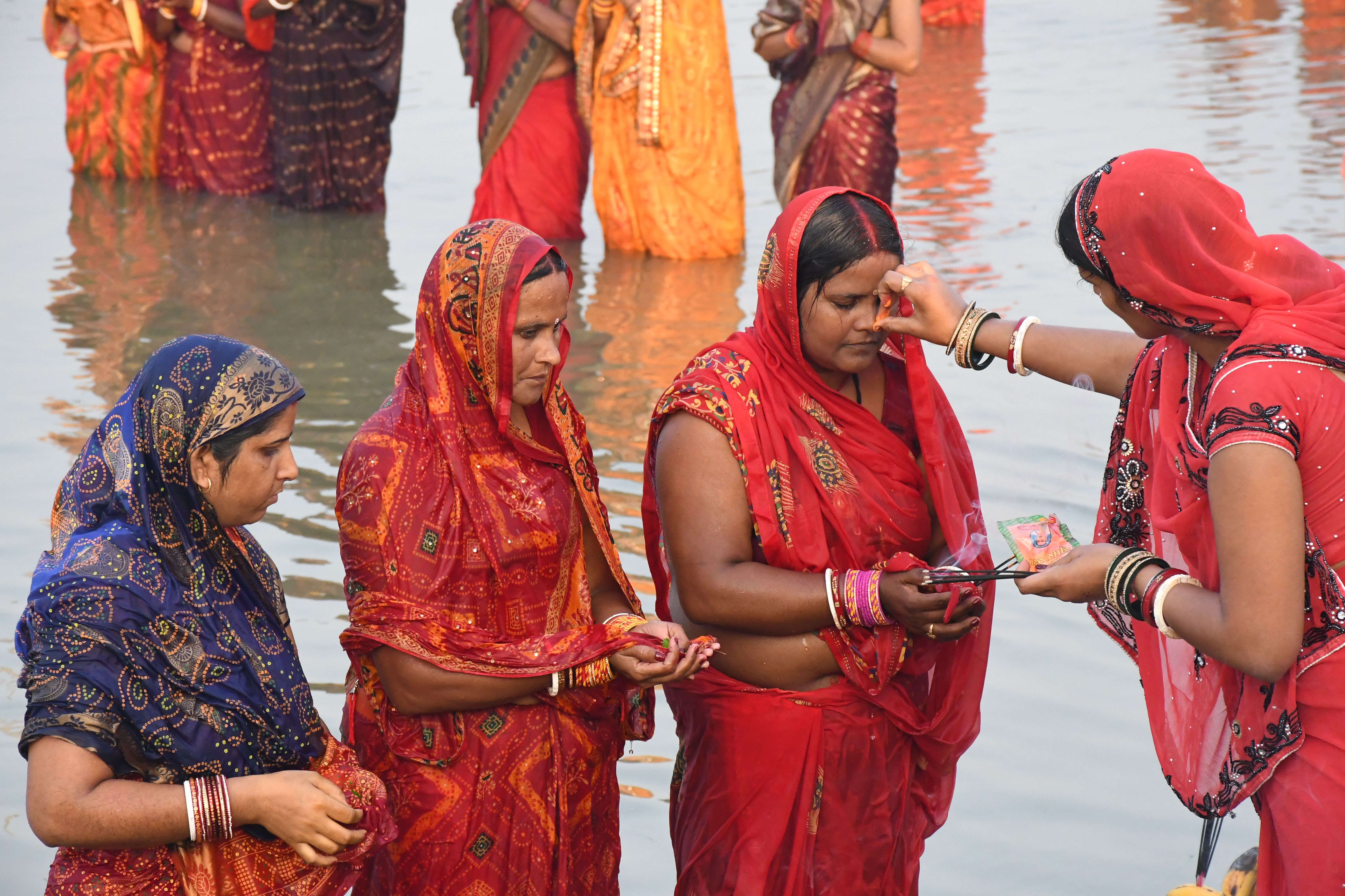 Traditional Indian Ritual Bath in Holy River · Free Stock Photo