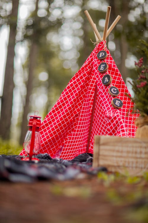 Red and White Teepee Tent