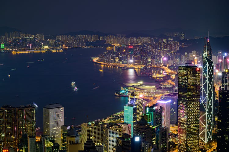 Photo Of Hong Kong Skyline At Night