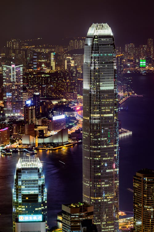 International Finance Center in Hong Kong at Night