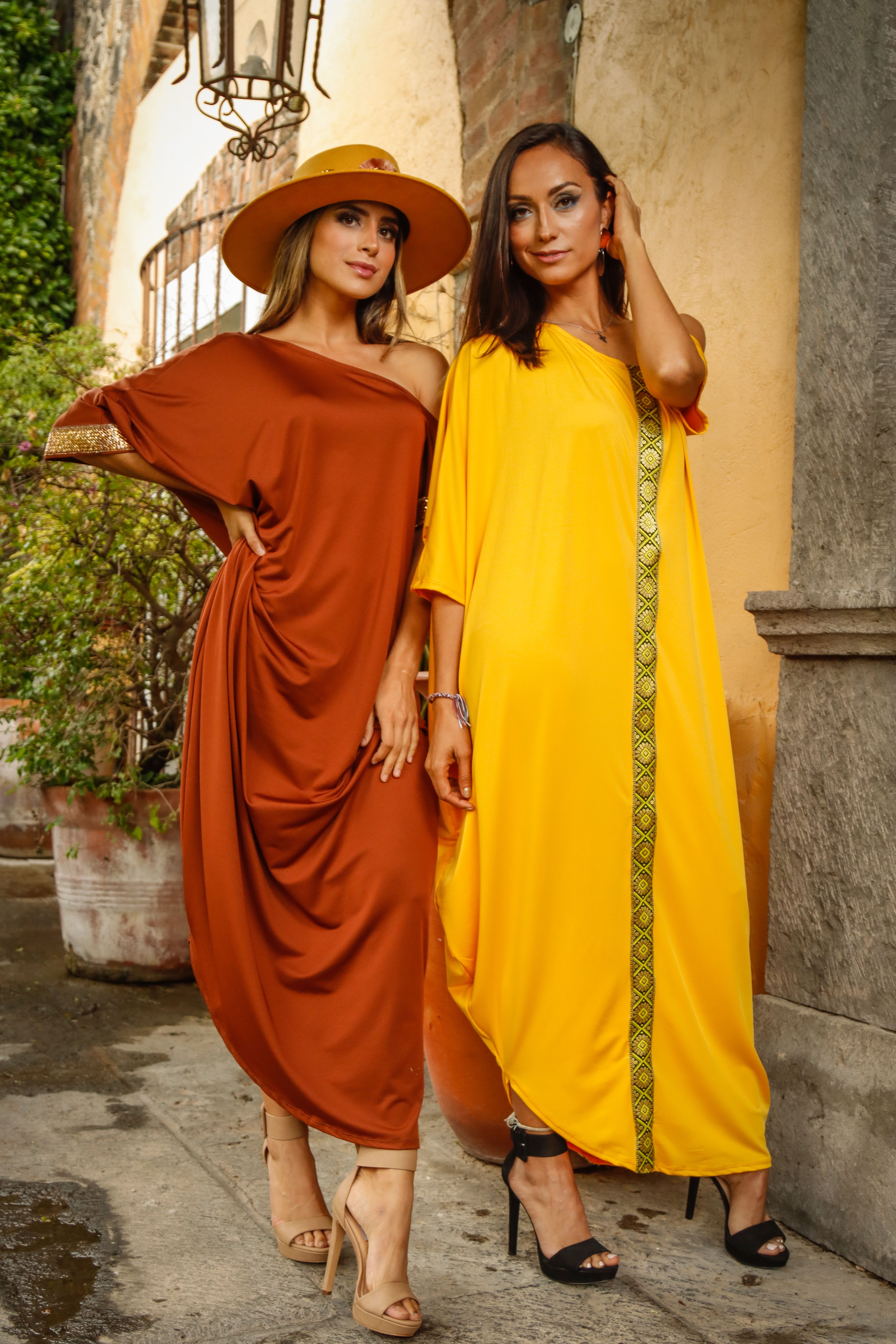 Stylish Women in Elegant Dresses Outdoors · Free Stock Photo