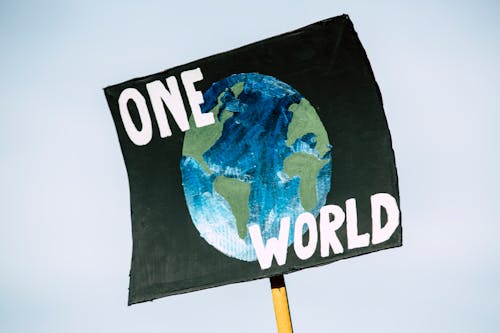 Free stock photo of activist, banner, blue, climate activist