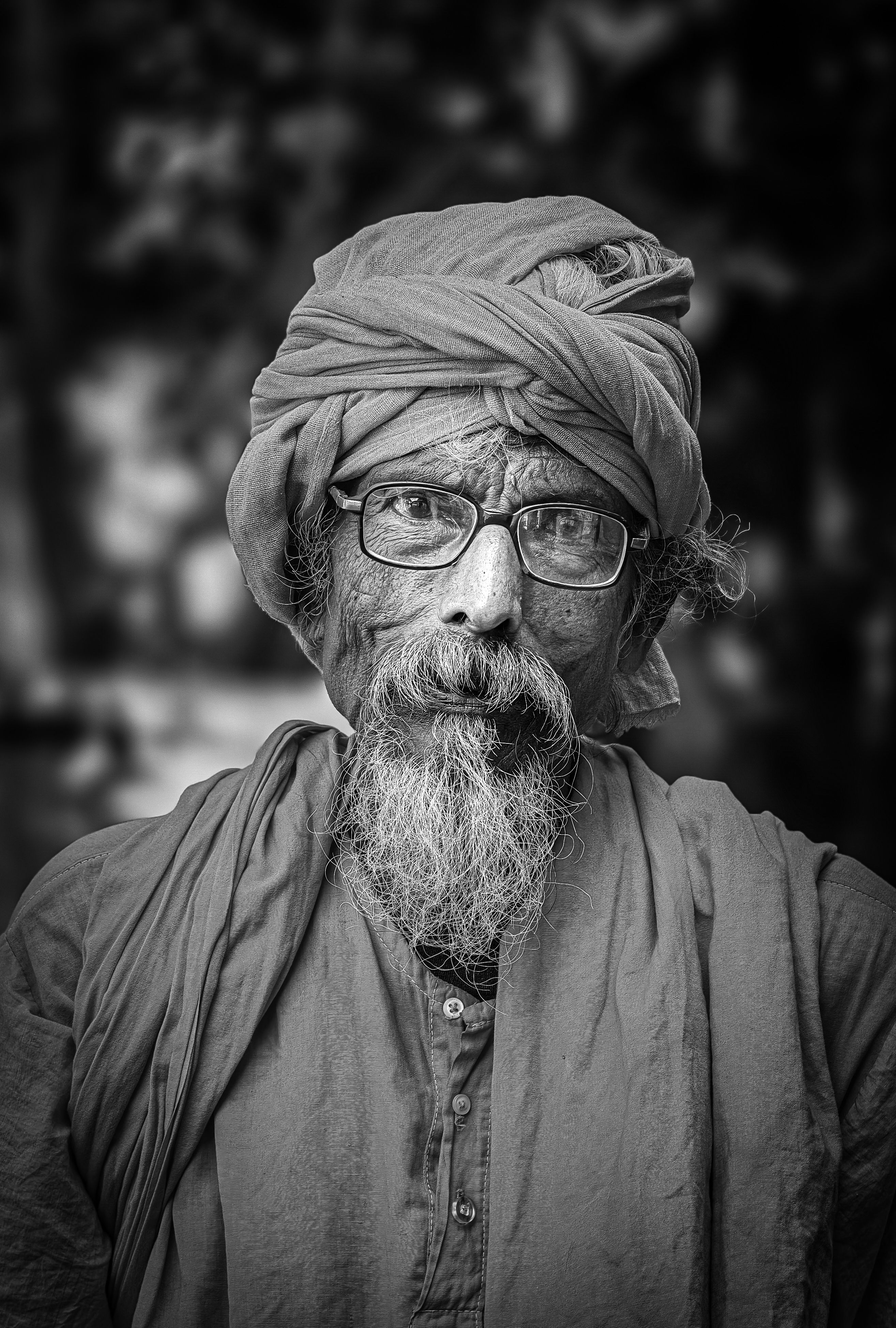 Portrait of Elderly Man in Turban and Glasses · Free Stock Photo