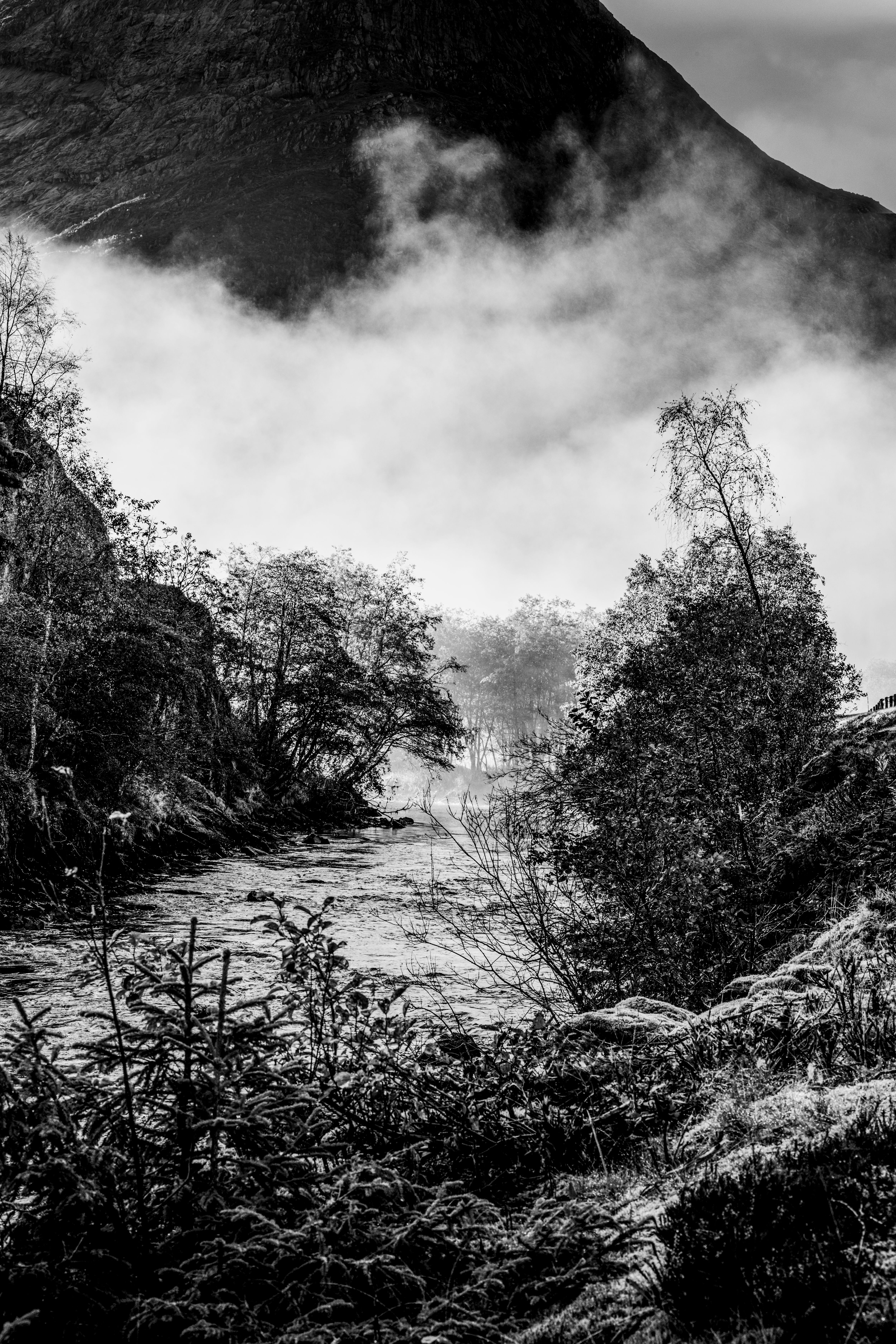 Moody Black and White Mountain Landscape · Free Stock Photo