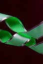 Elegant Green Ribbon with Silver Edges